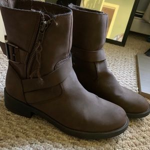 Brown ankle booties